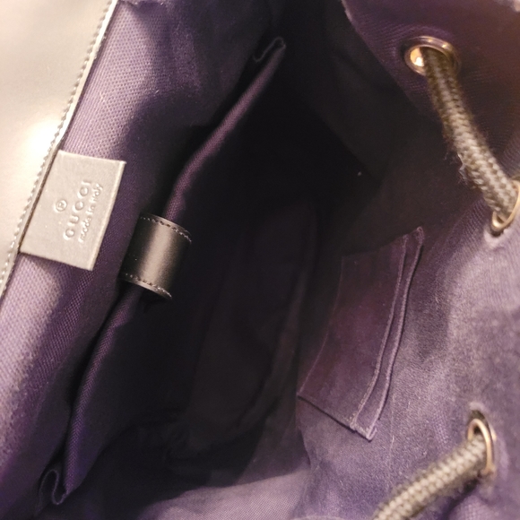 GUCCI Black/Grey Supreme Canvas Backpack- available in store $2,250 + tax - Picture 7 of 13